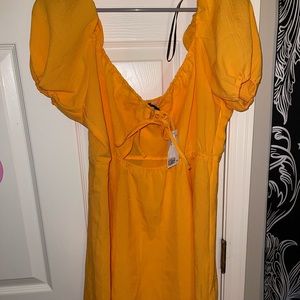 orange dress with cutout